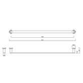 Premium Gareth Ashton Towel Rail 760mm Chrome